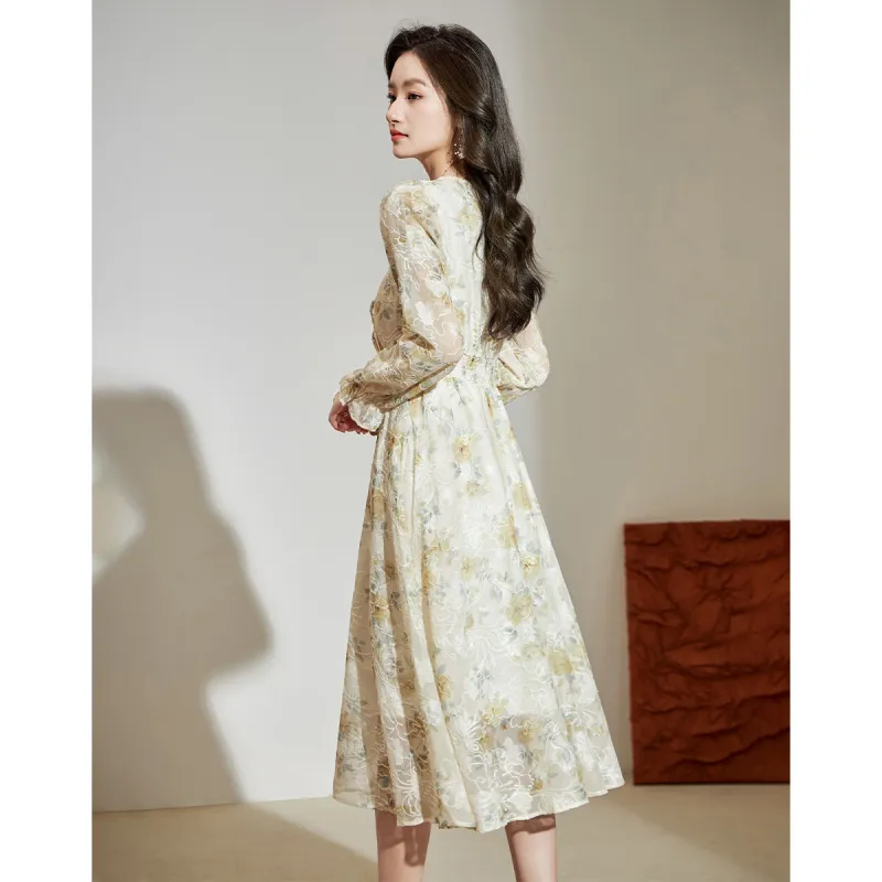 Love Elaine Long Sleeved Dress Women's Apricot-6