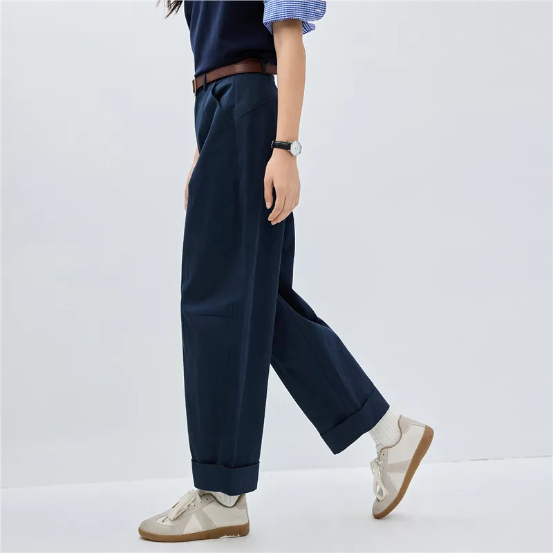 UNIQLO Casual Pants Women's Midnight Blue Black-3