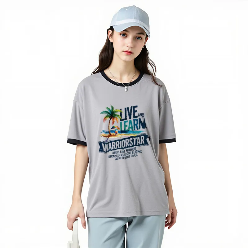 FAIRWHALE Drop Shoulder Sleeve T Shirt Women's-22