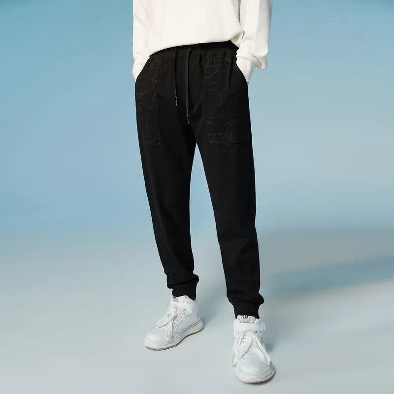 HLA JEANS Casual Pants Men Black Pattern 03-2