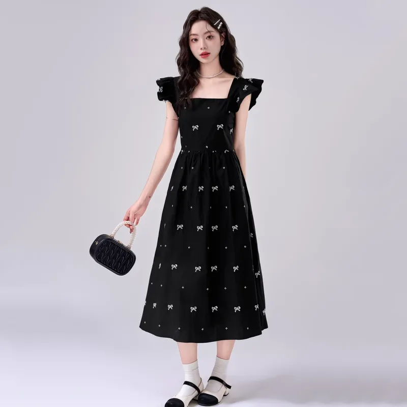 GLEE DIARY Short Sleeved Dress Women's Black-2
