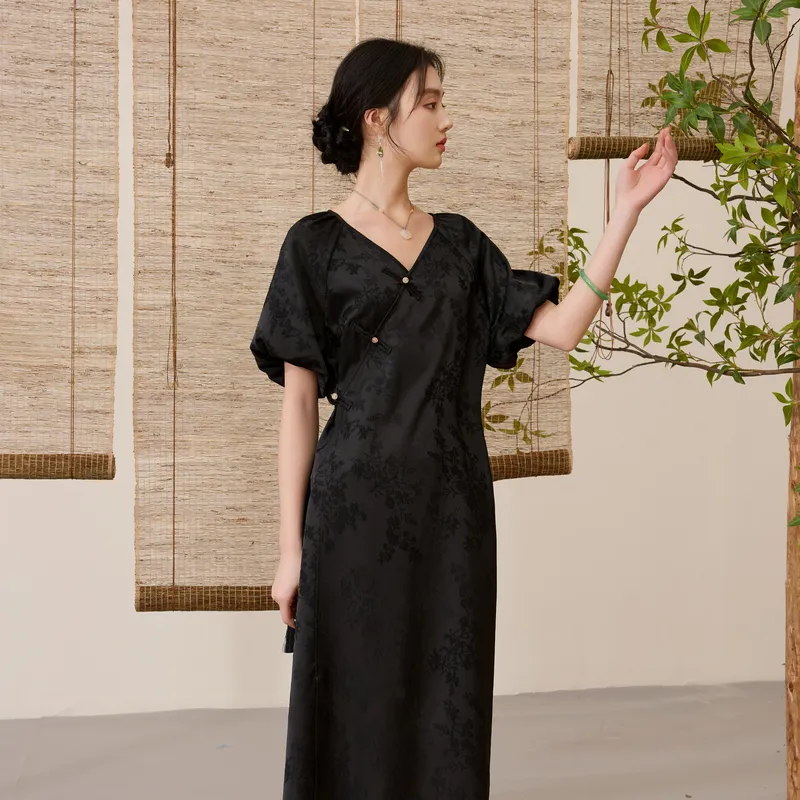 3COLOUR Short Sleeved Dress Women's Classic Black-5