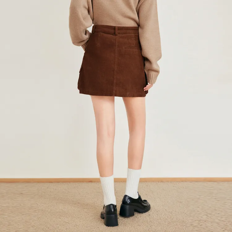 LEDIN Casual Short Skirts Women's Latte Umber-5