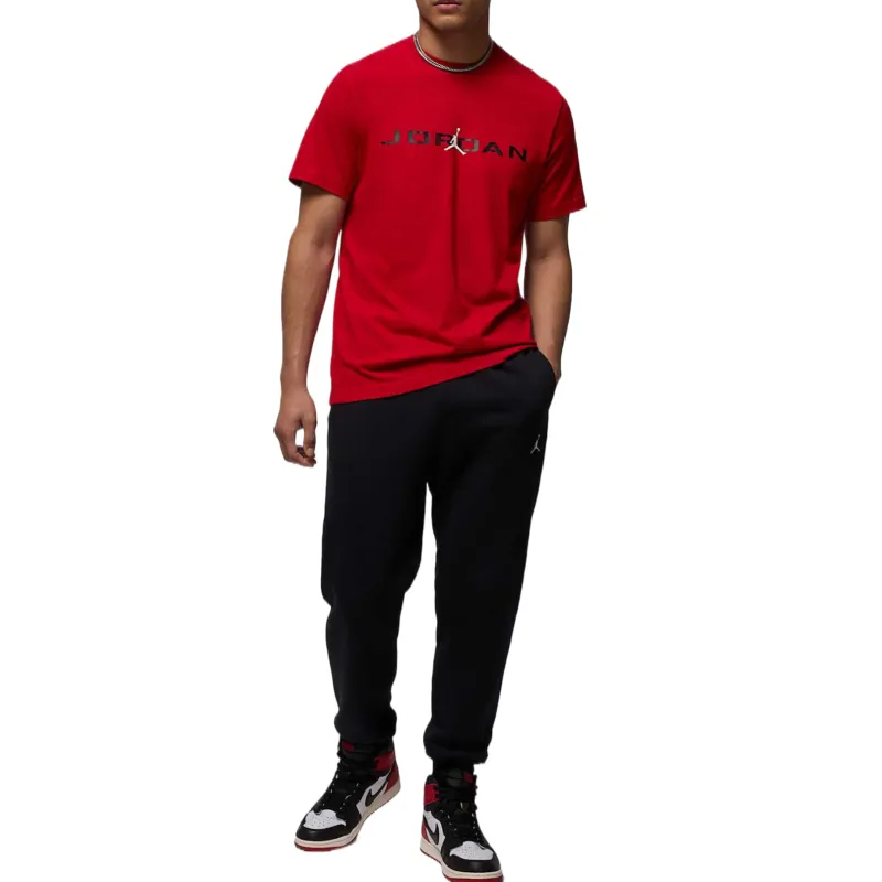 Jordan Air T Shirts Men Gym Red/Black/White-2