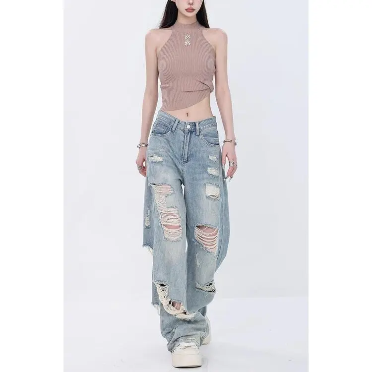 XIANSINIAO Jeans Women's Blue-4