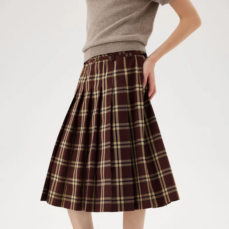 E.land Casual Long Skirts Women's Brown-3
