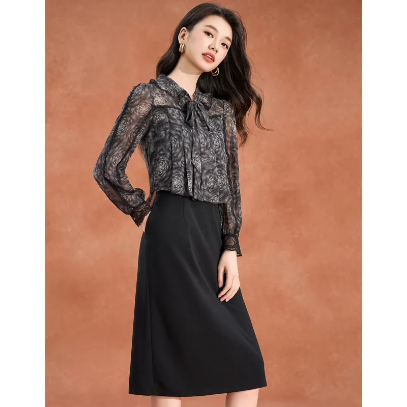 Mylan Long Sleeved Dress Women's Black-5