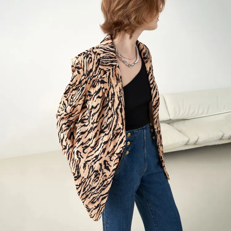 MO&CO Business Suits Women's Two Tone Tiger Print-2