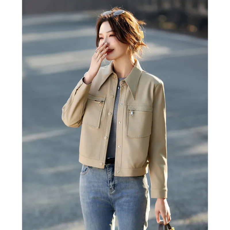 TERRE BLEUE Leather Jacket Women's-4