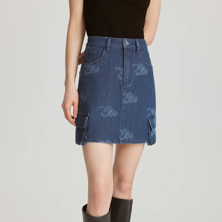ELLE Casual Short Skirts Women's Blue-3