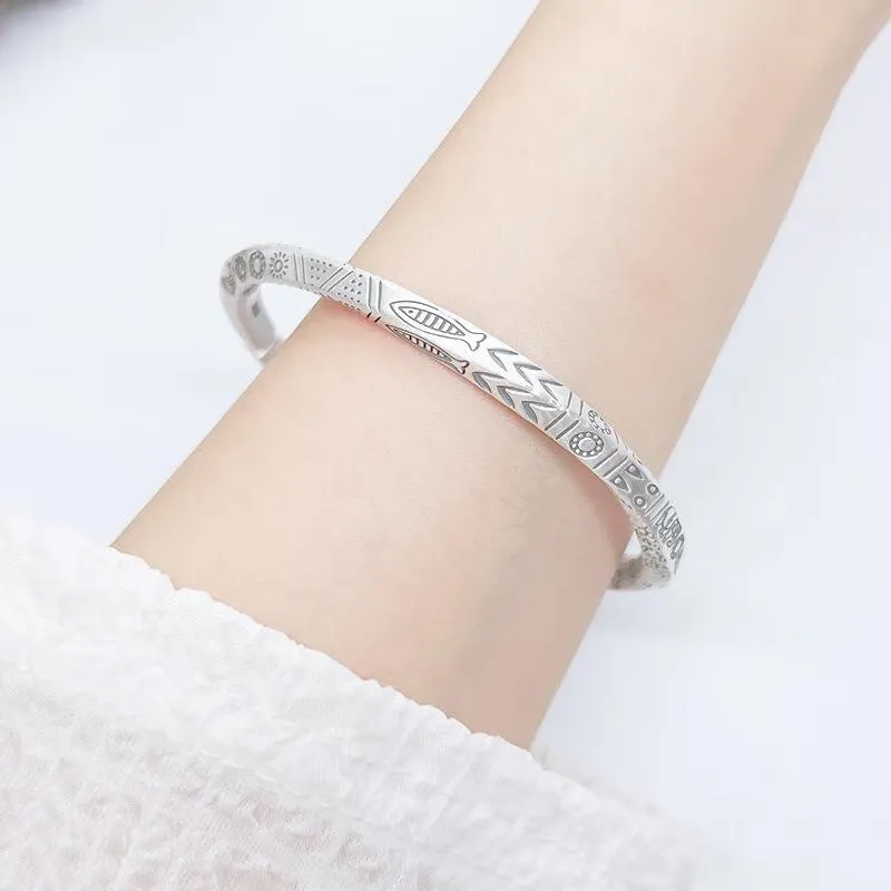 FUYUFU 999 Fine Silver Sterling Silver Bracelets Unisex-3