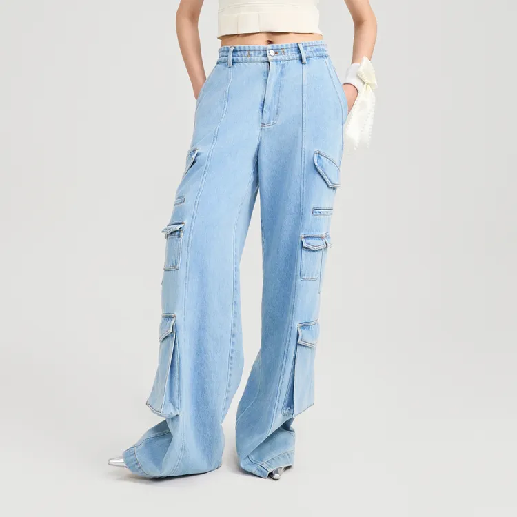 Lost In Echo Jeans Women's Washable Light Blue-2