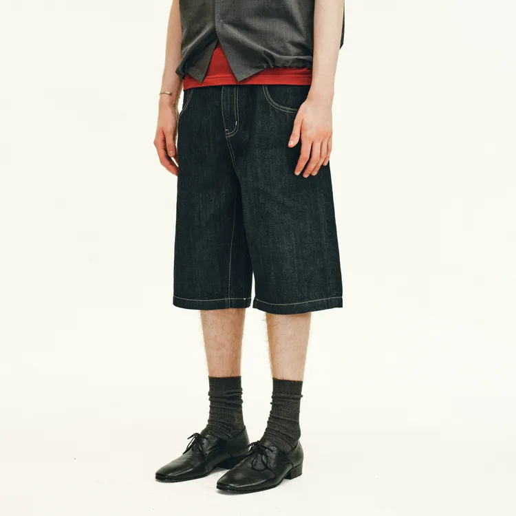 NONRADICAL Denim Shorts Unisex Dark Blue-2
