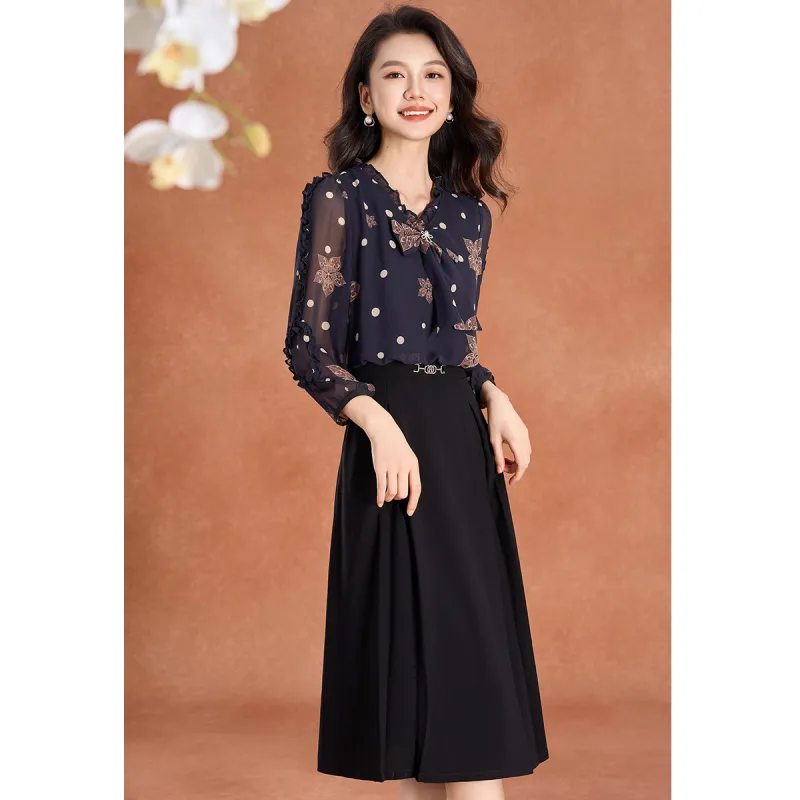 Mylan Long Sleeved Dress Cinched Waist Women's-7