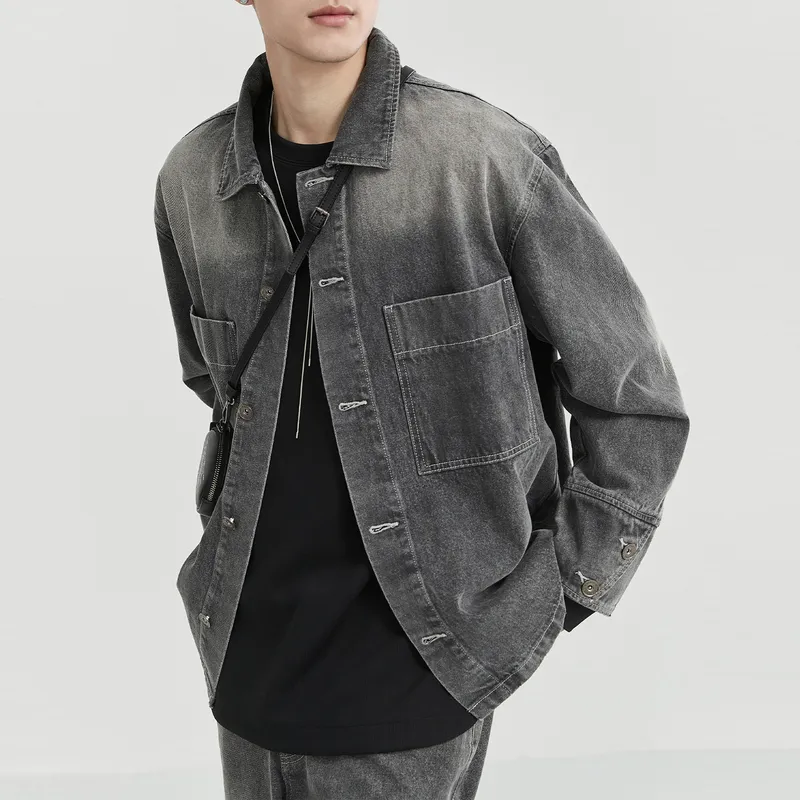 EARL JOEL Denim Jacket Men's Off-White Gray-3