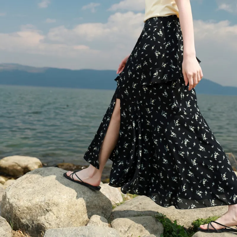 3COLOUR Casual Long Skirt Women's-5