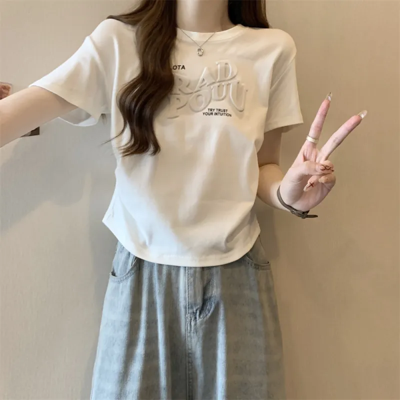 XIANSINIAO Drop Shoulder Sleeve T Shirt Women's-2