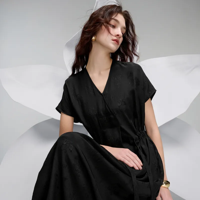 3COLOUR Short Sleeved Dress Women's Classic Black-2