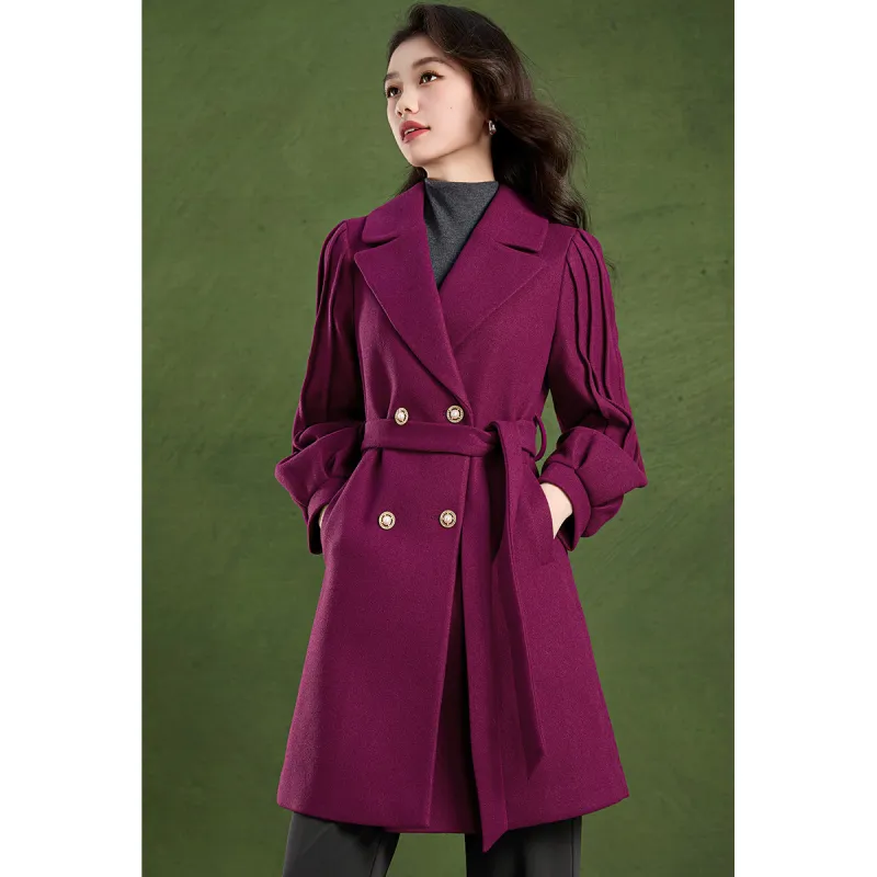 Mylan Spring Fall Trench Coat Loose Fit Women's Grape Purple-5