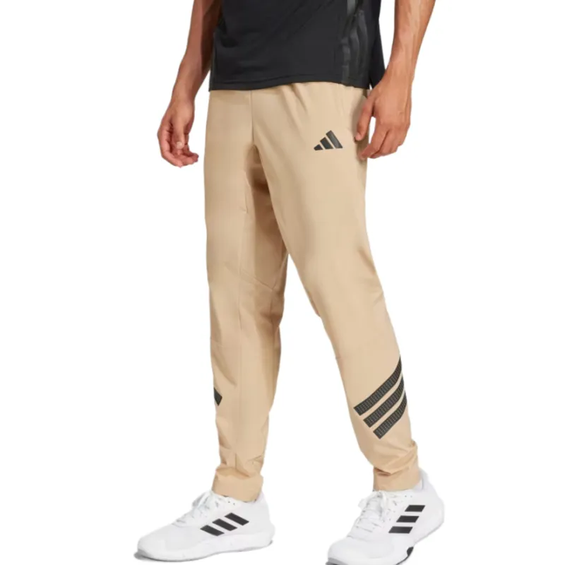 Adidas IconClimacool Stripes Woven Pants Casual Pants Men's Warm Sandstone Black-1