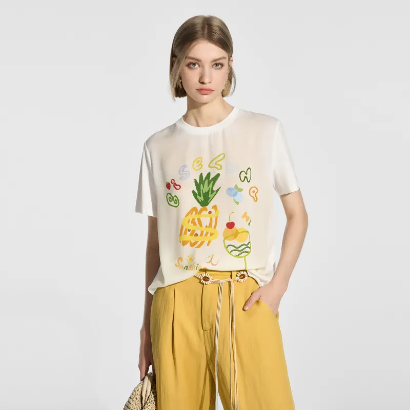 Bethine ['Pineapple' Calm And Unperturbed] T Shirts Women's White-4