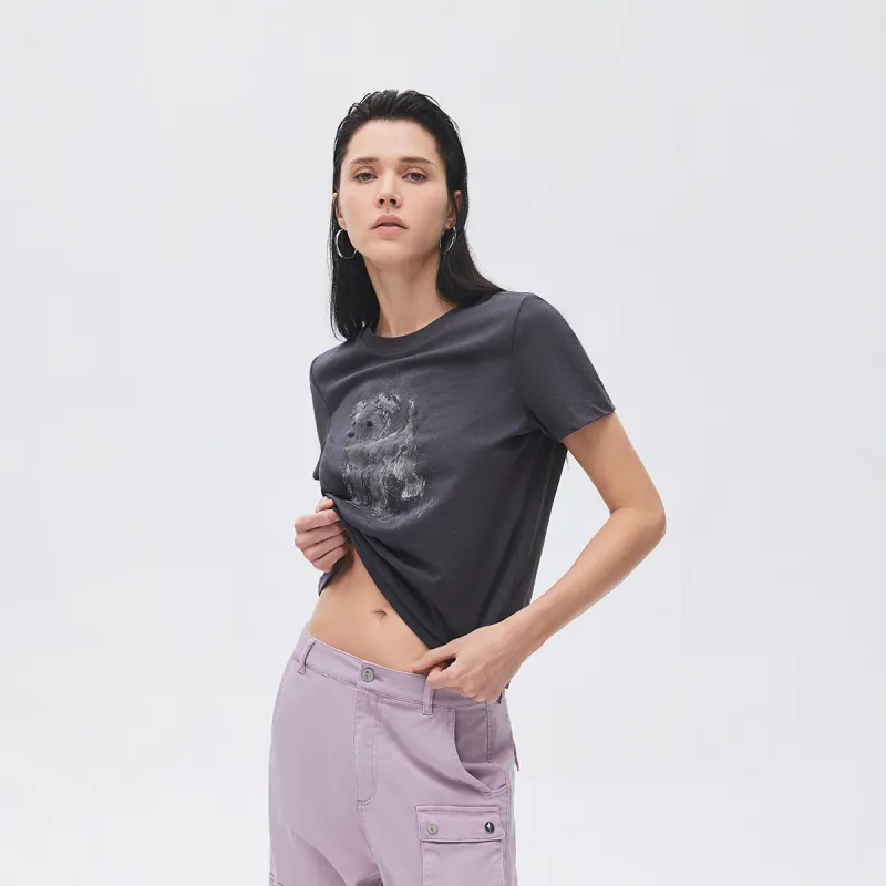 ONLY T Shirts Women's E40 Titanium Gray-4