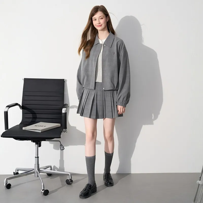 LEDIN Cropped Coat Women's Tin Gray-3