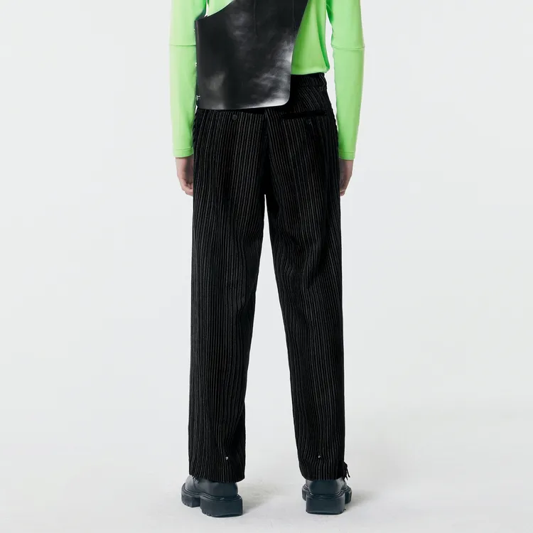 CROQUIS Casual Pants Unisex 409 Black Navy Blue-3