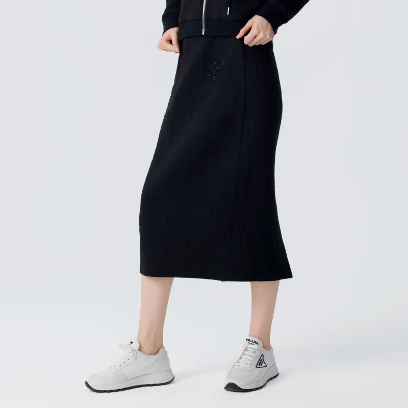 TCH Casual Long Skirt Women's Black-5