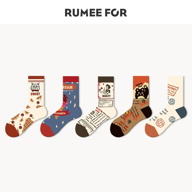 Gentle Welcome Mid Calf Socks Unisex 5 Pack-1