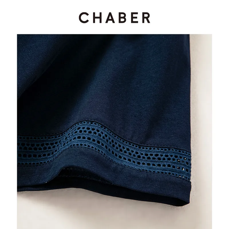 CHABER T Shirts Women's Navy Blue-3