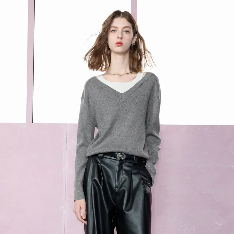 3COLOUR Knitwear Women's Heather Gray-4