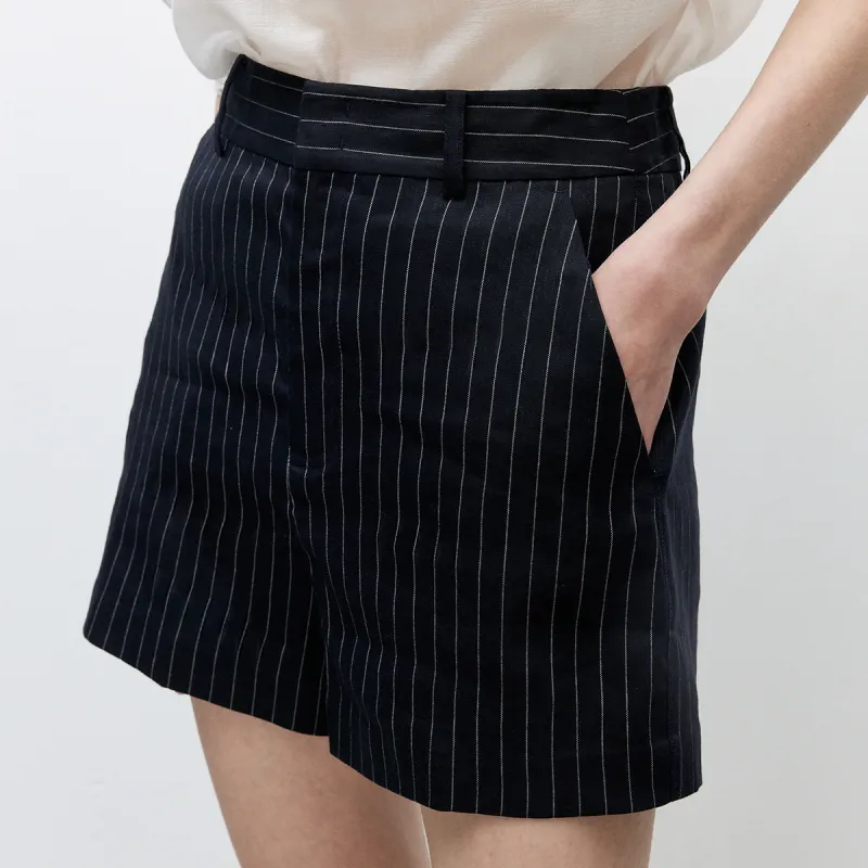 ONLY Casual Shorts Women's Dark Blue With White Stripes-5