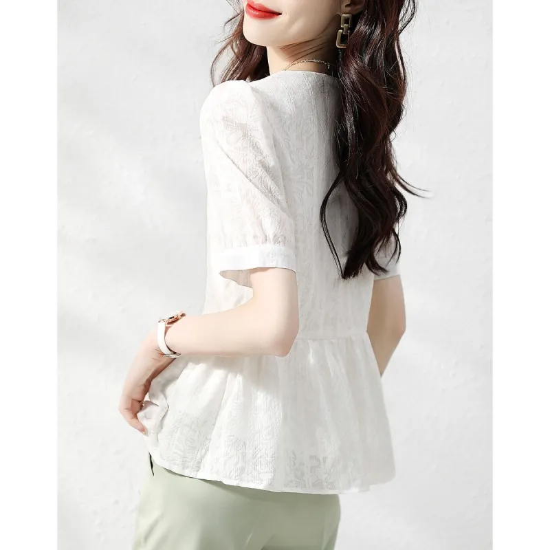XIANSINIAO Shirts Women's White-4