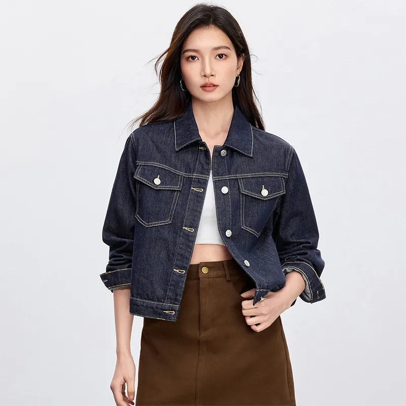 SENTUBILA Denim Jacket Women's Azure Blue-5