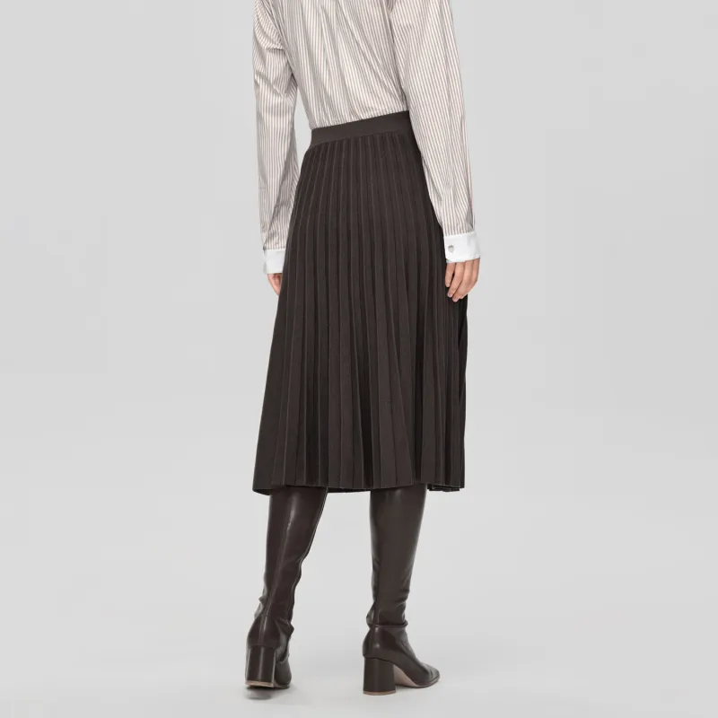 OVV Casual Short Skirts Women's Dark Coffee Solid Color A5-3