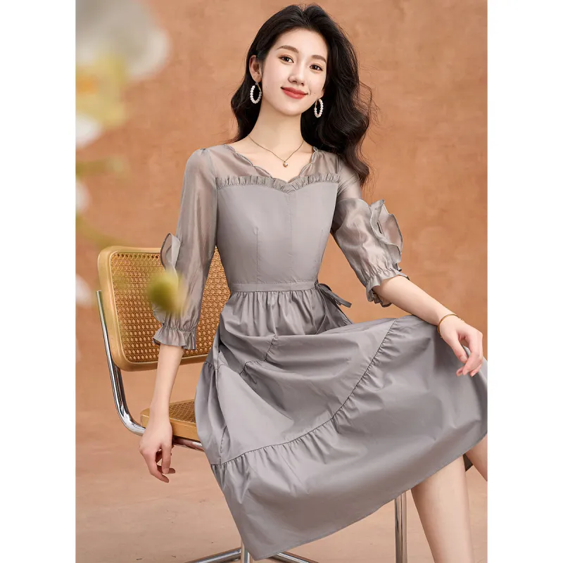 Mylan Long Sleeved Dress Women's Gray-6