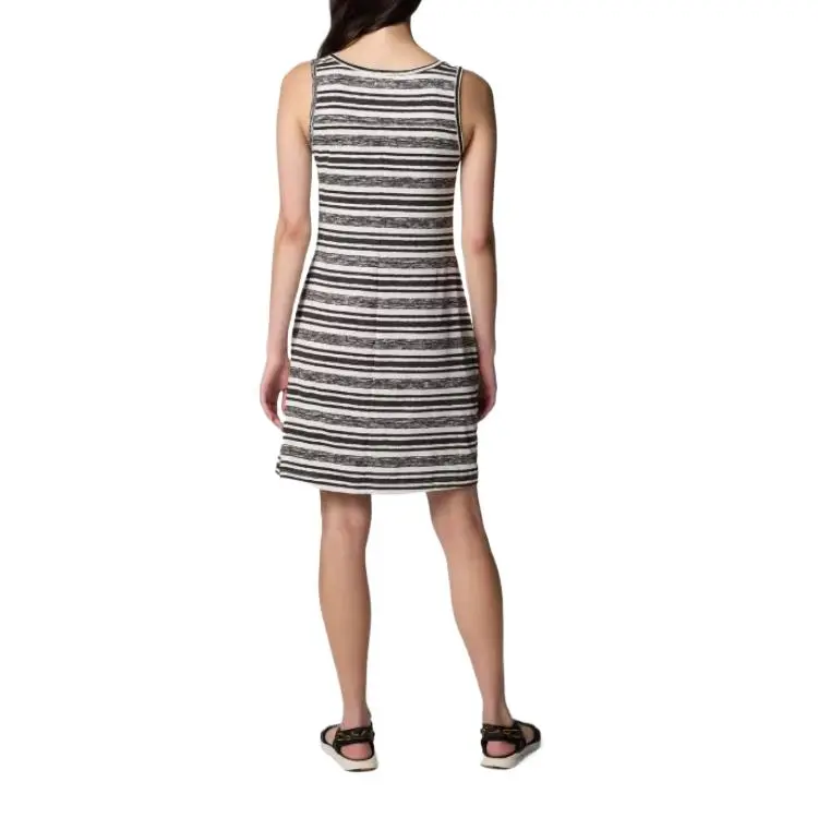 Columbia Chill River Sleeveless Dress Women's White Spaced Stripes-1