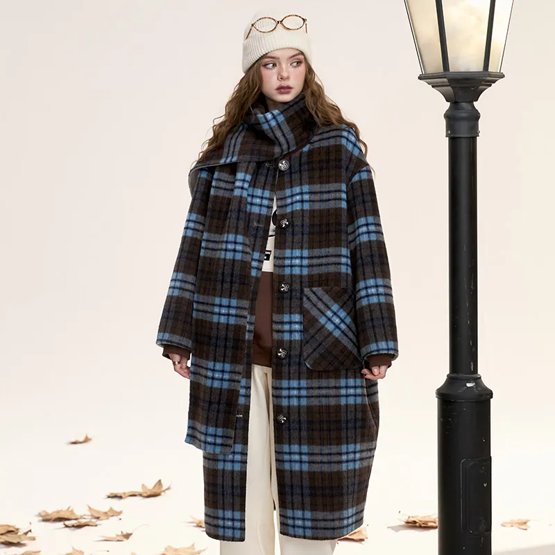 ELF SACK Coats Women's Vintage Blue Gray-3