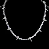 GUDUD Titanium Steel Full Diamond Necklace Unisex Brand New