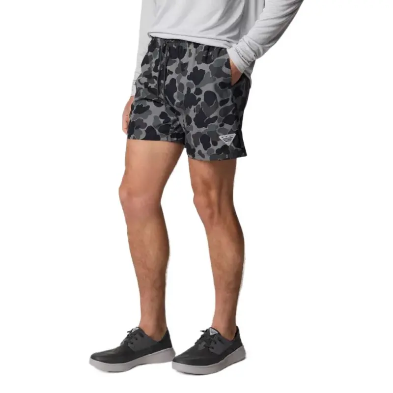 Columbia PFG Rambler Casual Shorts Men's Black Camouflage-2