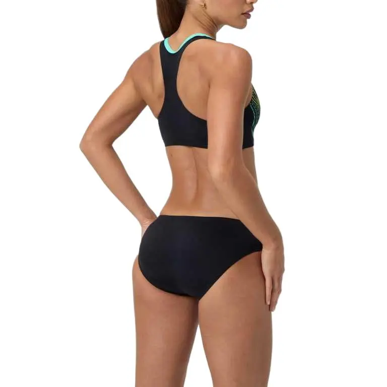 Speedo Placement Bikini Women's Black Yellow-5
