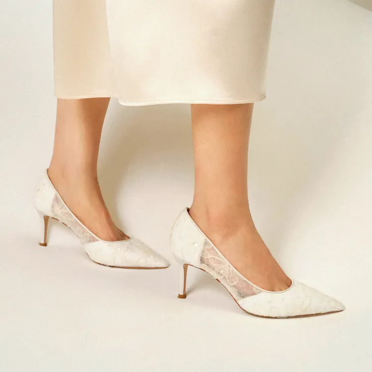 7or9 White Magnolia High Heels 7cm Women's White-4