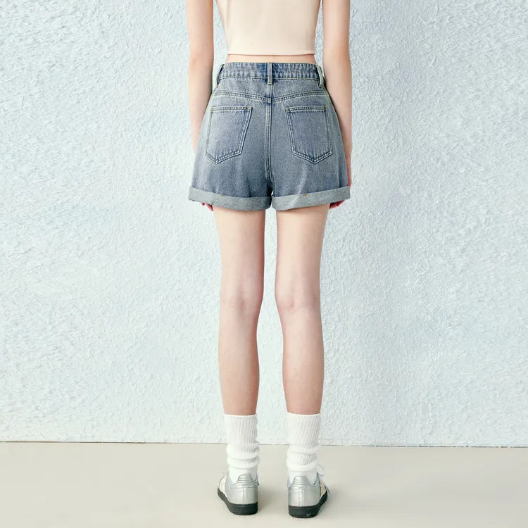 LEDIN Denim Shorts Women's Denim Blue-5