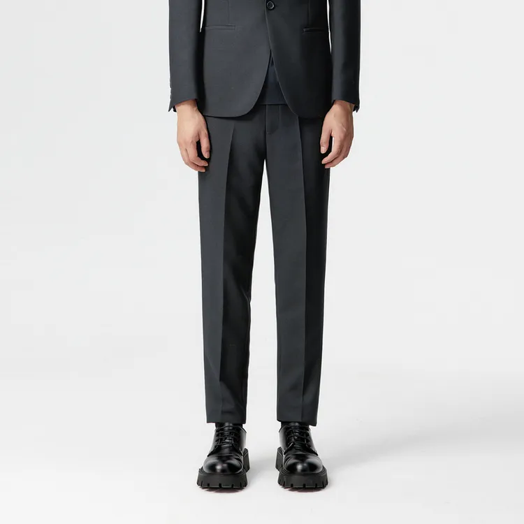 PEACEBIRD MEN Suit Trousers Men Gray Blue 1 Slim Fit-2