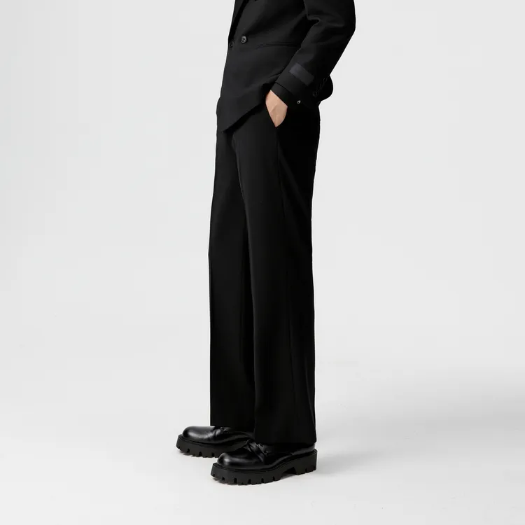 PEACEBIRD MEN Suit Trousers Men Black 1 Straight Fit-3