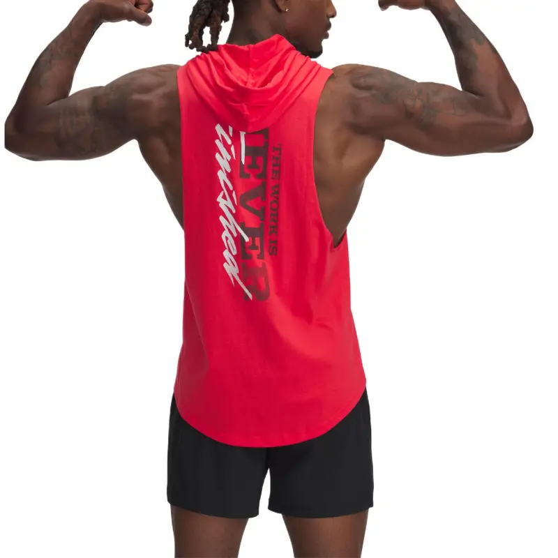 Under Armour Tank Top Men's Lava Red/White-1