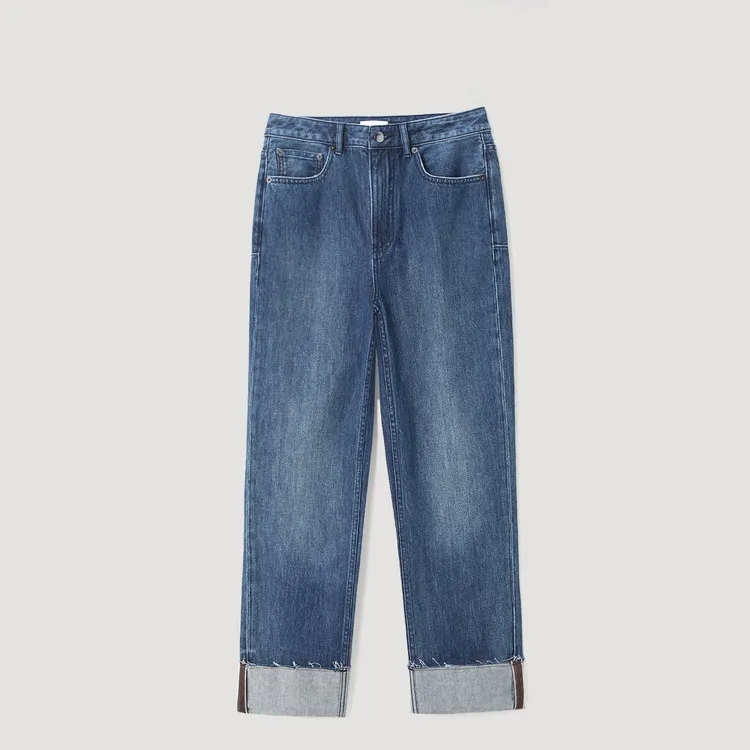 OVV Jeans Women's Navy Blue Solid Color 06-5