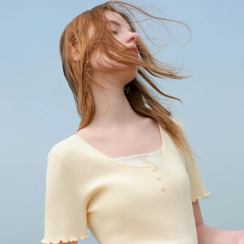 3COLOUR Knitwear Women's Yellow Cream-2