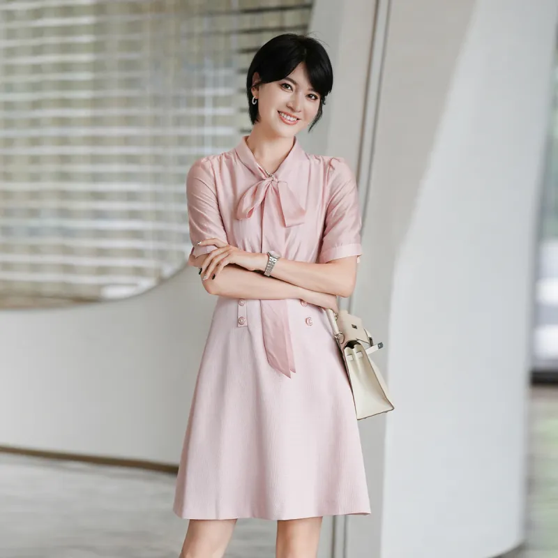 ONE SHALLOW Short Sleeved Dresses Women's Pink-1